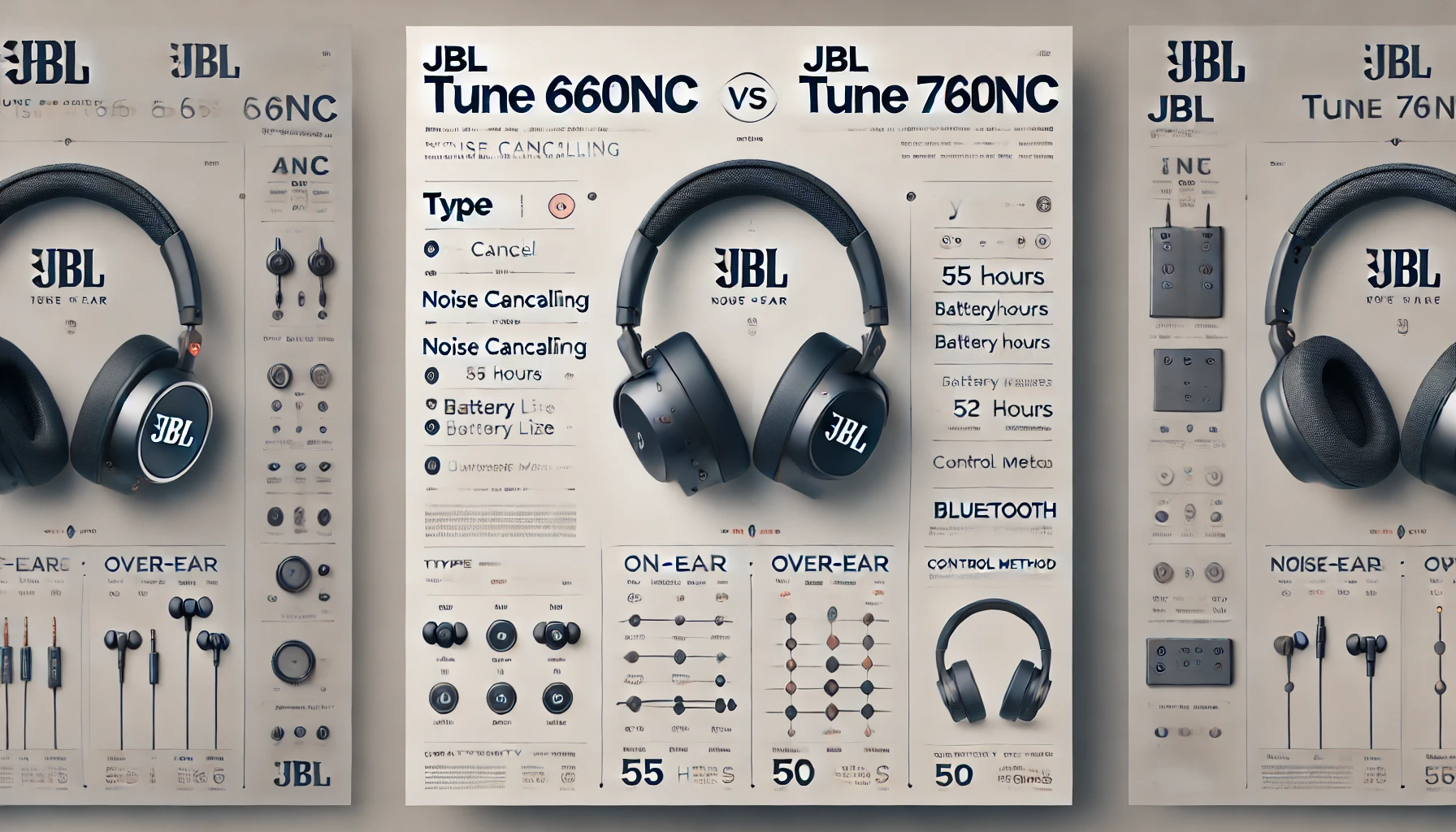 JBL Tune 660NC vs JBL Tune 760NC Specs