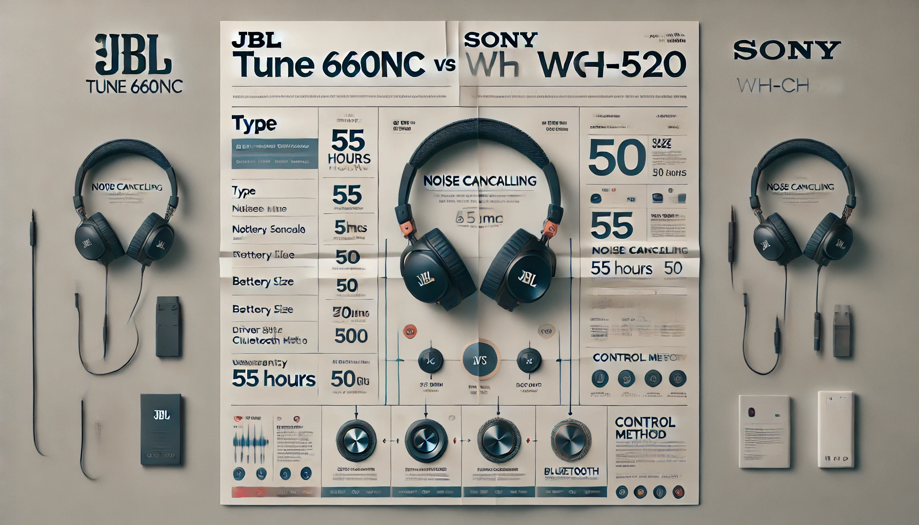 JBL Tune 660NC vs Sony Wh-Ch520