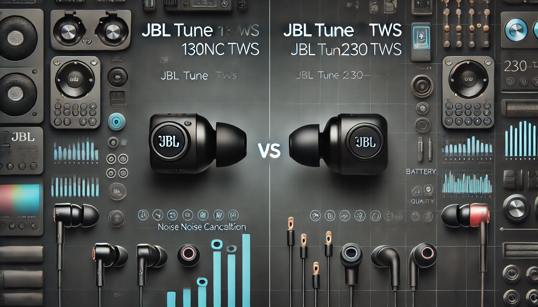 JBL Tune 130NC TWS vs JBL Tune 230NC TWS pecs